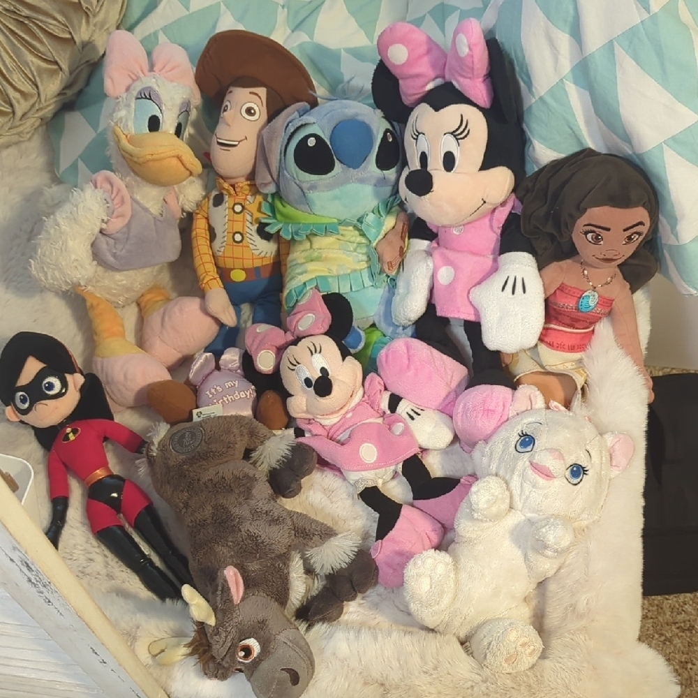 Disney Pink and Blue Stuffed Animals Collection